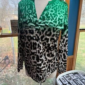 Calvin Klein ombré leopard top